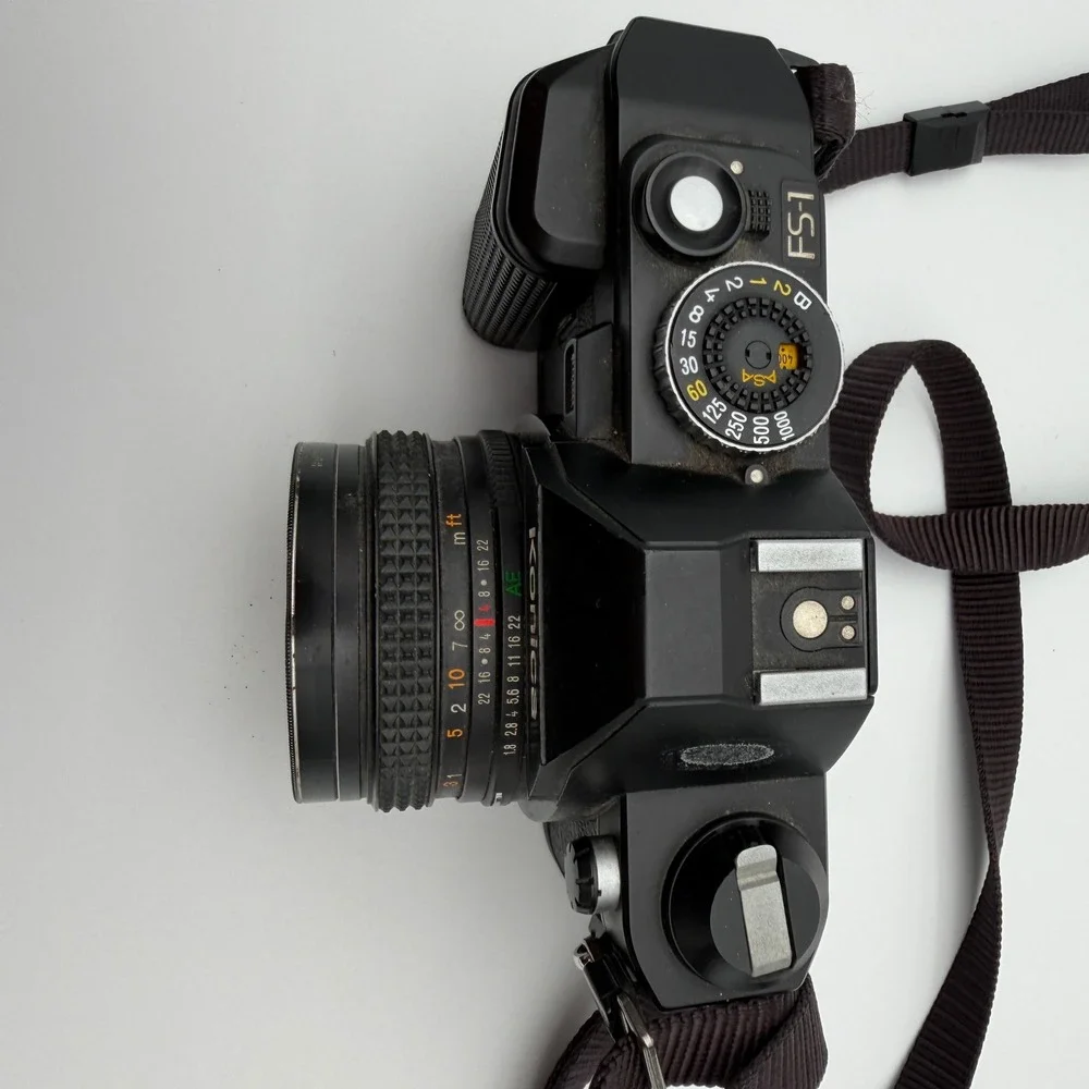 Konica FS-1 35mm SLR Film Camera with Hexanon AR 40mm f1.8 Lens & Hoya Filter